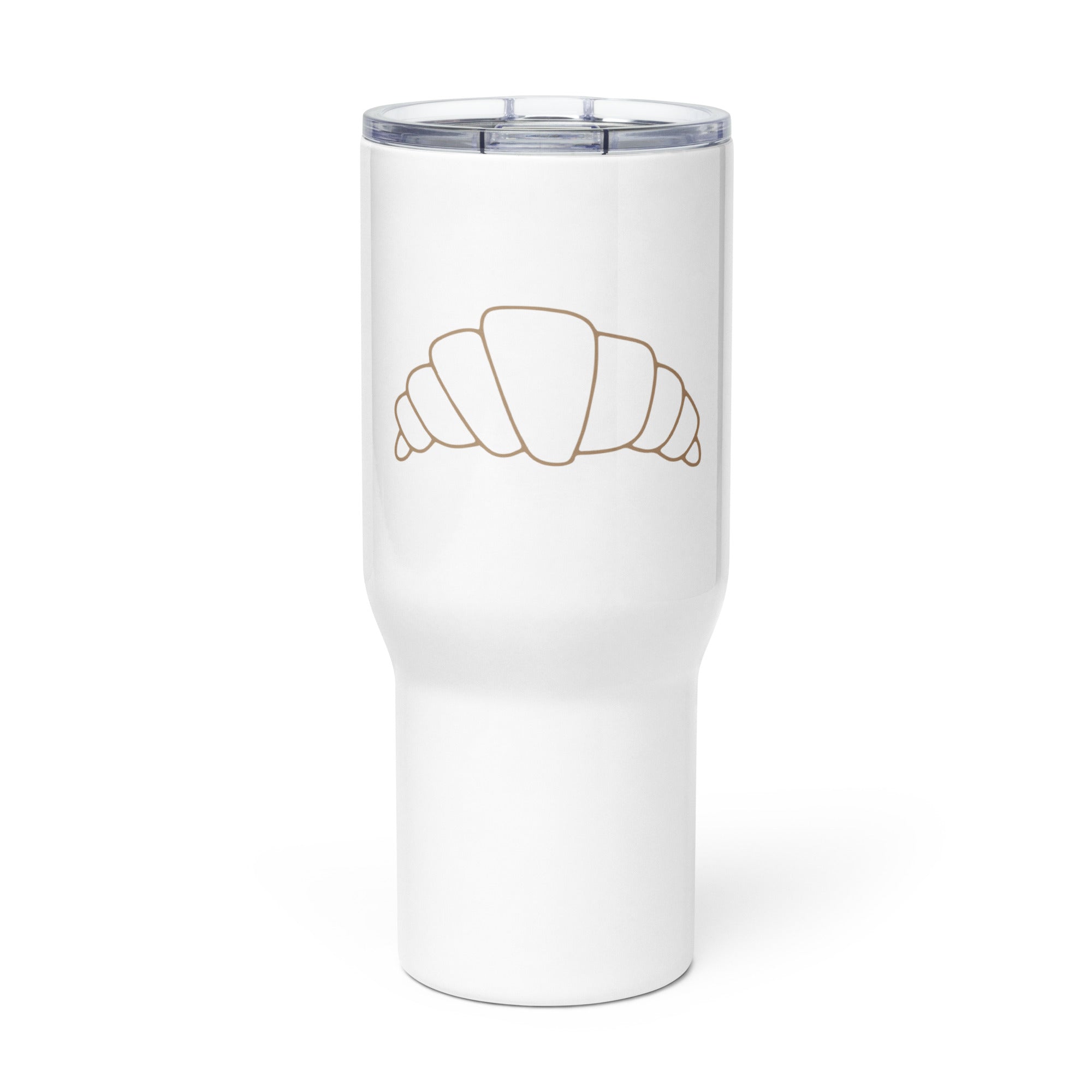 Gold Croissant Travel mug with a handle